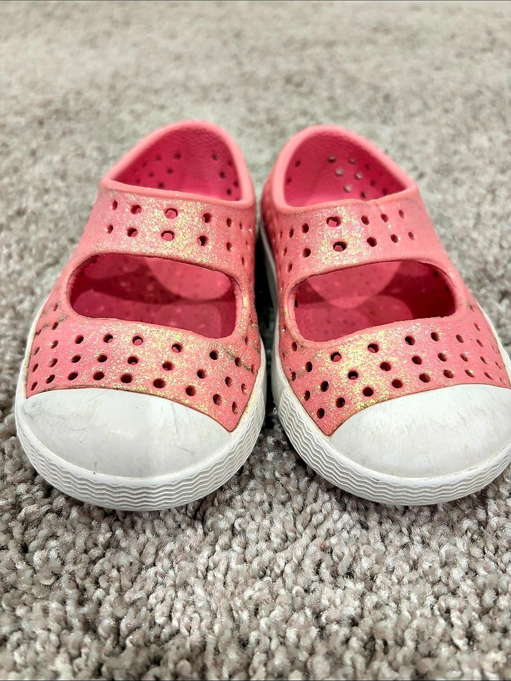 Native Toddler Glitter Pink Shoes, C4